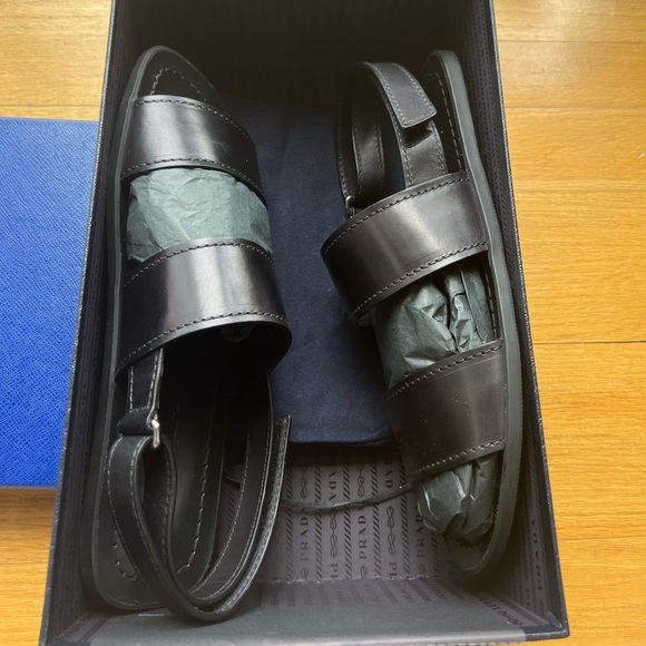 Black Prada Leather Sandals (men) - Picture 5 of 10